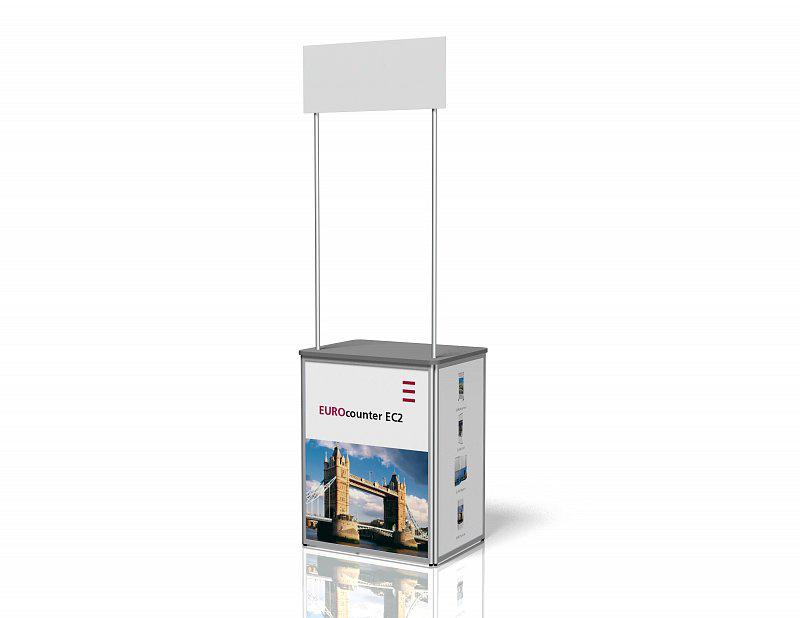 Dokonalý design a flexibilita přenosného stolku EuroCounter EC 2 jej činí ideálním řešením pro prezentace výrobků