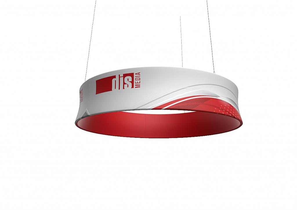 Závěsný textilní poutač