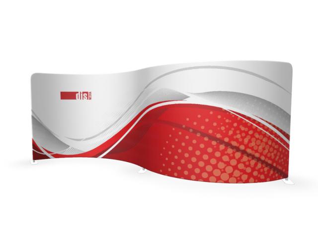 Textilní stěny v sobě spojují moderní design s bohatou nabídkou tvarů, příznivou cenou, rychlou sestavitelností a snadným transportem